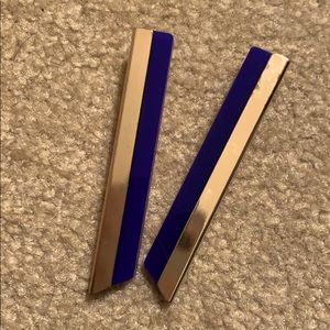 Blue and gold earrings